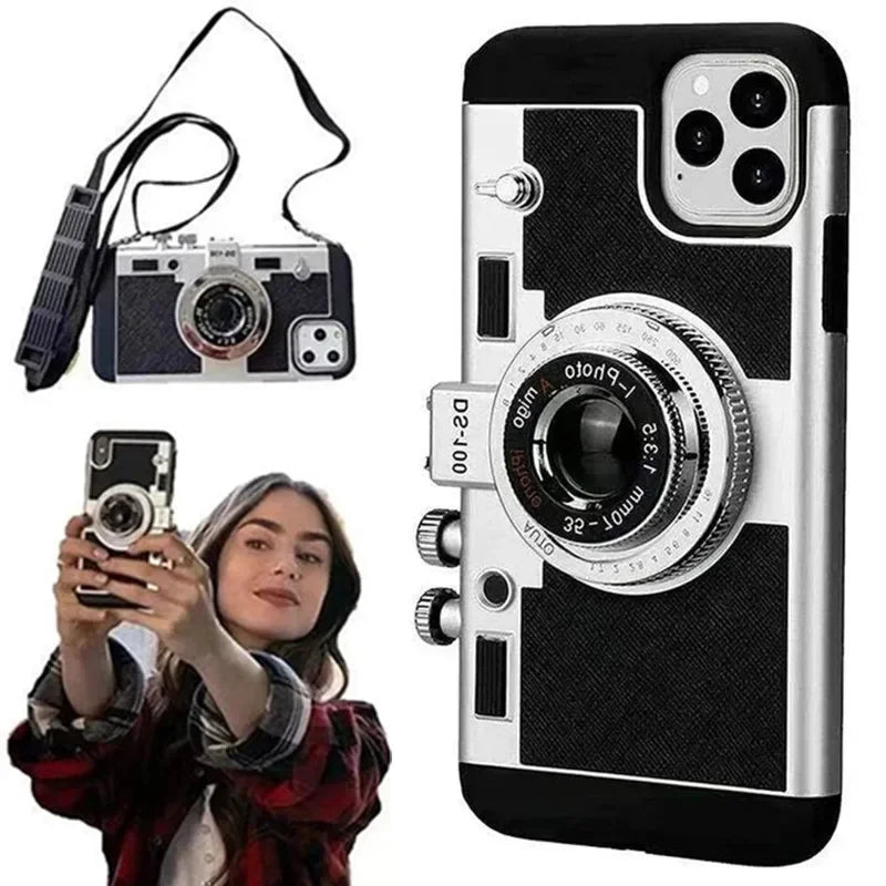 Retro Camera Leather iPhone Case