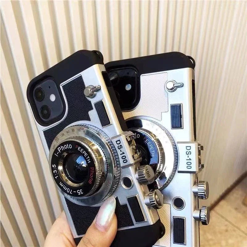 Retro Camera Leather iPhone Case